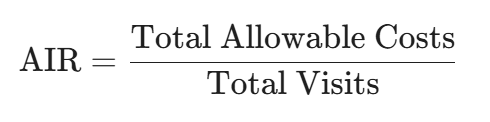 AIR = Total Allowable Costs divided by Total Visists
